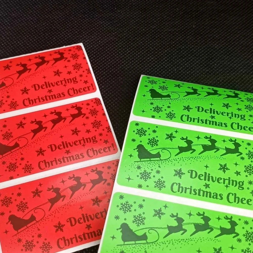 💙100 Christmas Cheer- Shipping Labels Thermal Packaging Stickers 2.25